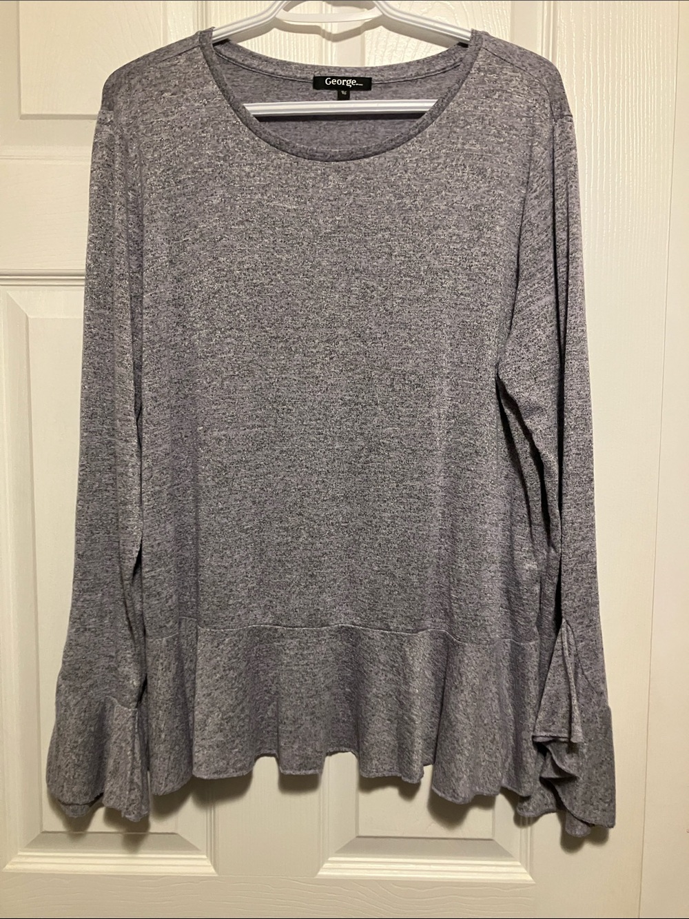 George Gray Long Sleeve Ruffle Hem Top